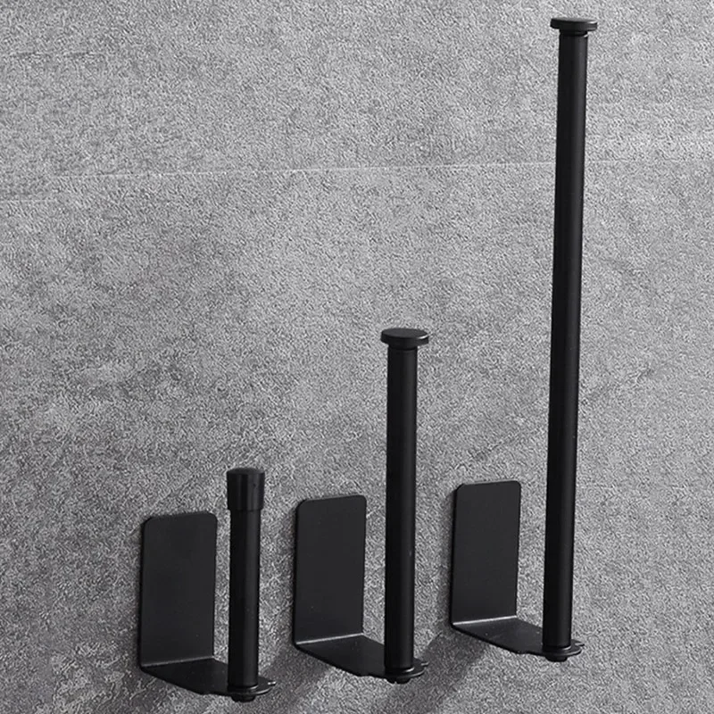 Portarotolo in acciaio inossidabile nero oro Portarotolo di carta adesivo Portarotolo di carta igienica Portarotolo da bagno senza punzonatura