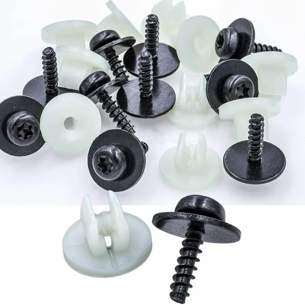 10 Sets Car T30 Torx Head Under Engine Shield Screw Grommet Set For Ford Vehicles Screw Grommet Interior Accessories