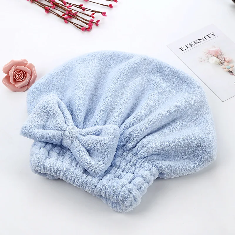 Magic Microfiber Hair Drying Towel Super Absorbent Hair Dry Wrap with Button Soft Bath Shower Cap Lady Turban Head