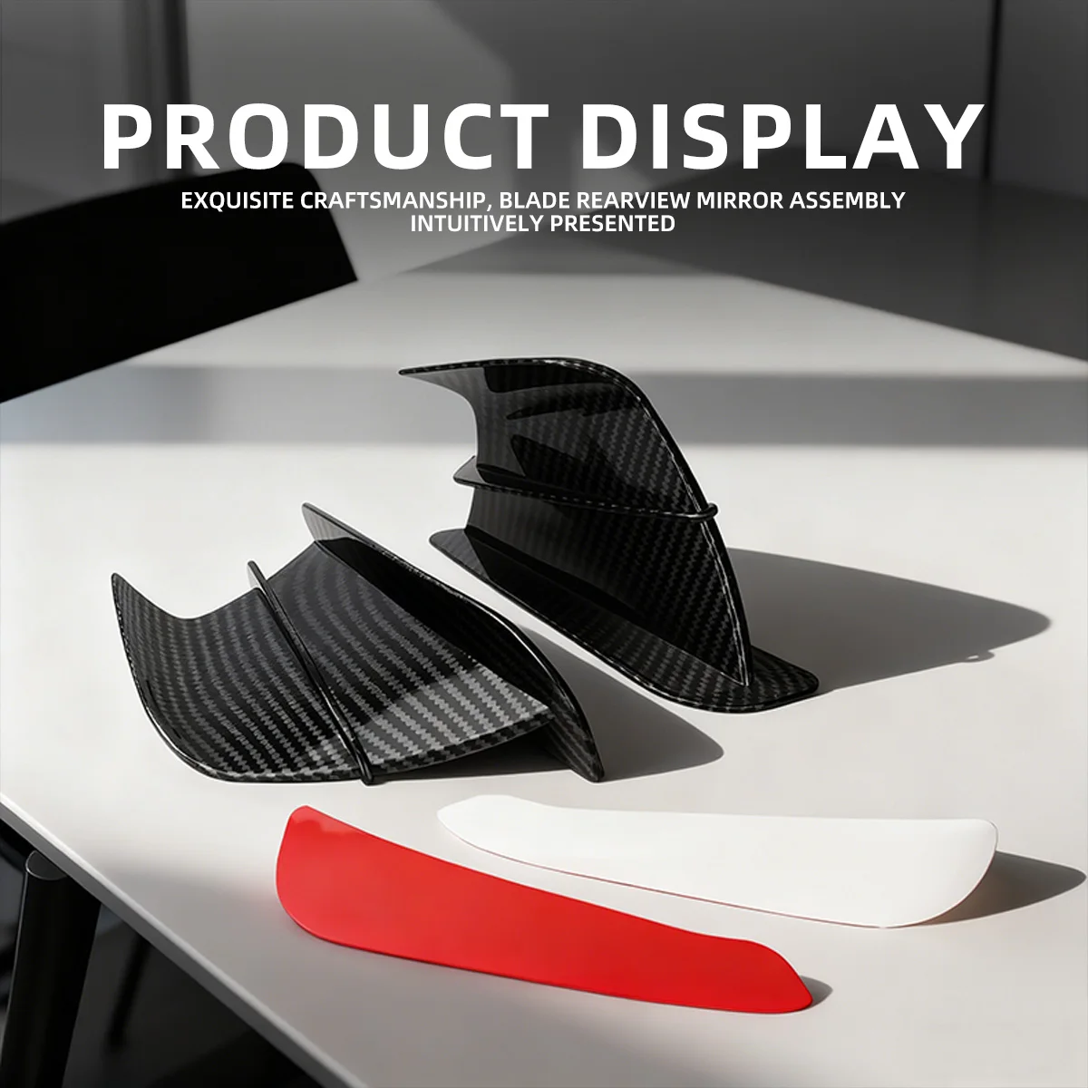1 Set Motorcycle Front Side Spoiler Winglets Carbon Black Winglet Aerodynamic Side Wing Universal Modified Decoration Accessory view 2