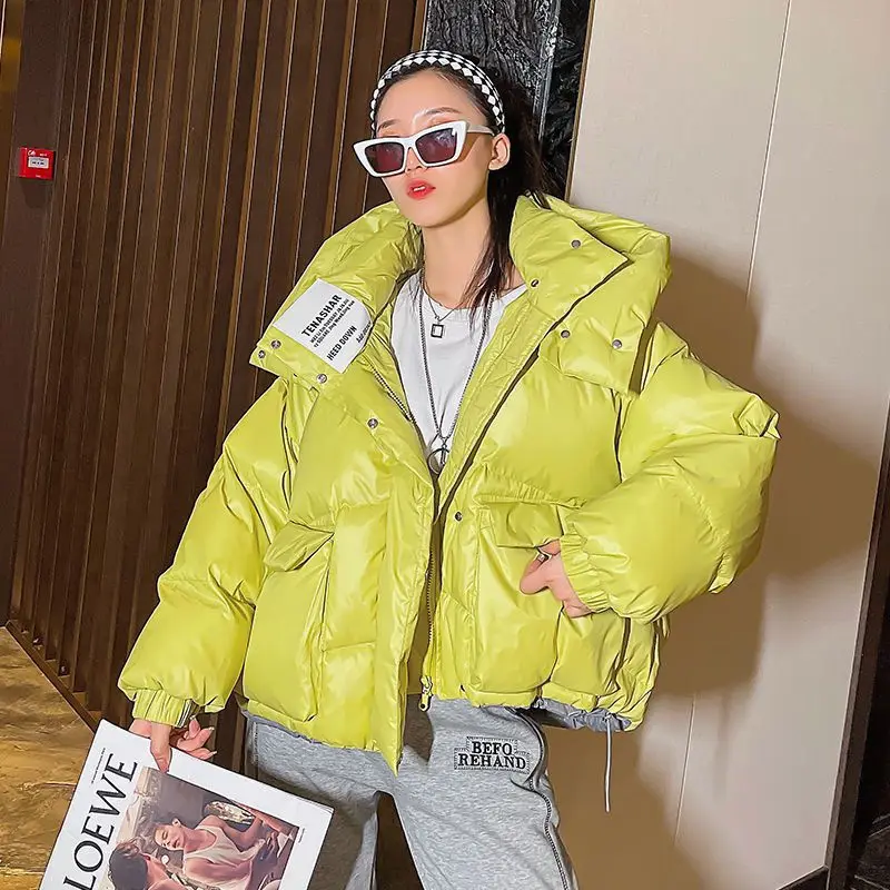 Winter Fashion Women's Down Jacket Loose Commuting Windproof Hooded Waterproof Down Jacket