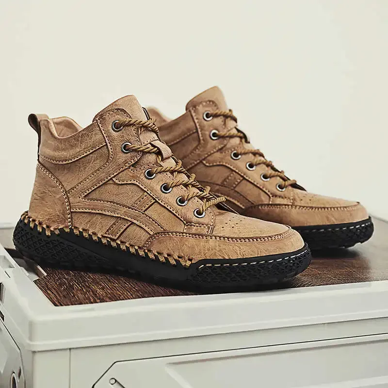 بدون كعب حذاء رجالي من الجلد الطبيعي باللون الأبيض كاجوال فاخر بدون كعب حذاء رياضي رجالي رياضي صحي مريح حقيقي