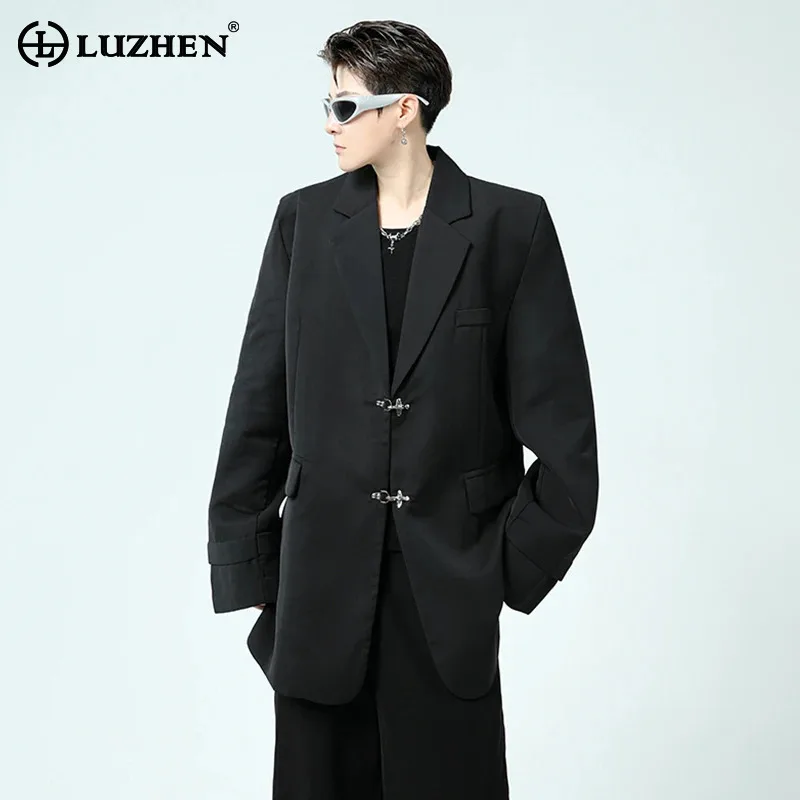 LUZHEN Niche Design Metal Buckle Suit Jacket Personalized Elegant Trendy Loose Men's Casual Blazer Autumn New Outerwear LZ4873