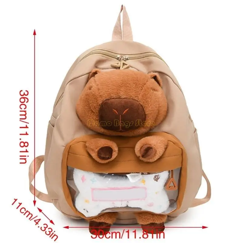 X90D Backpack boneca placa ombro Capybaras pelúcia