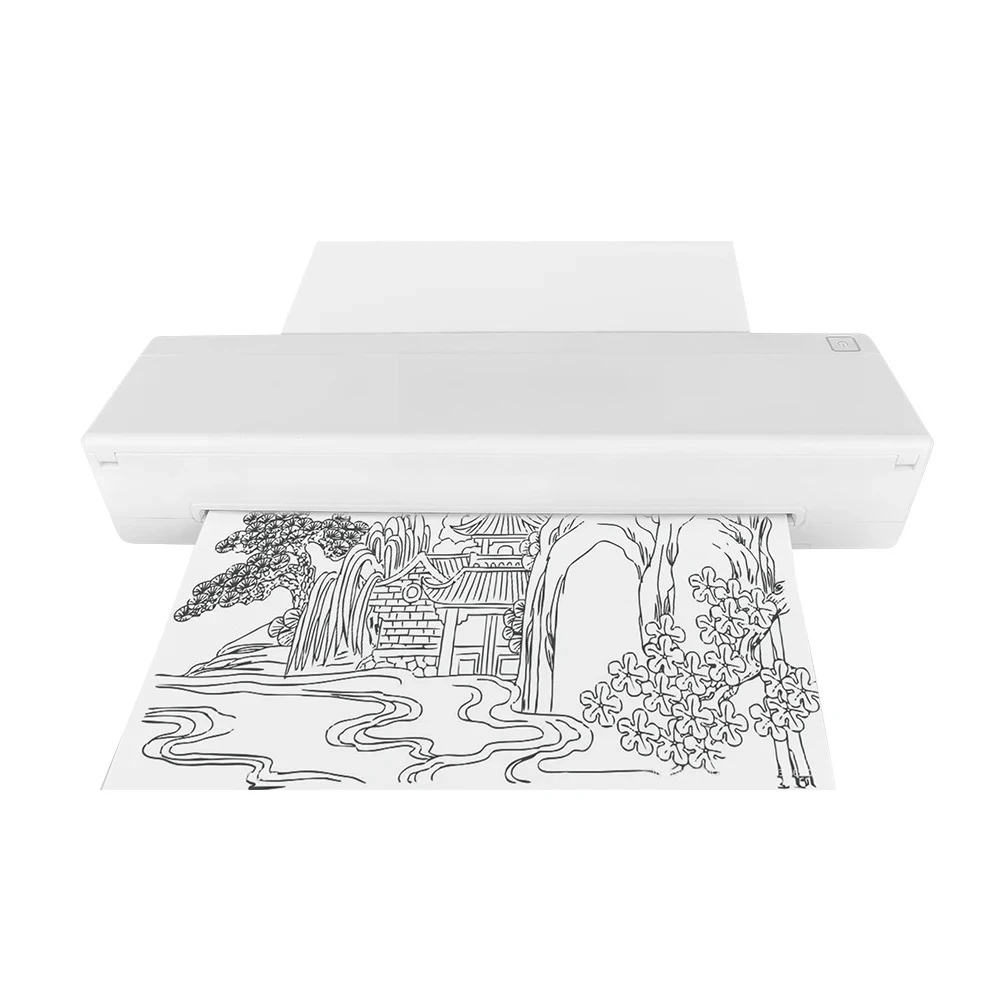 

Portable Mini A4 Inkjet Printer Wireless for Travel Documents Photos USB Interface Color Style for Paper Material