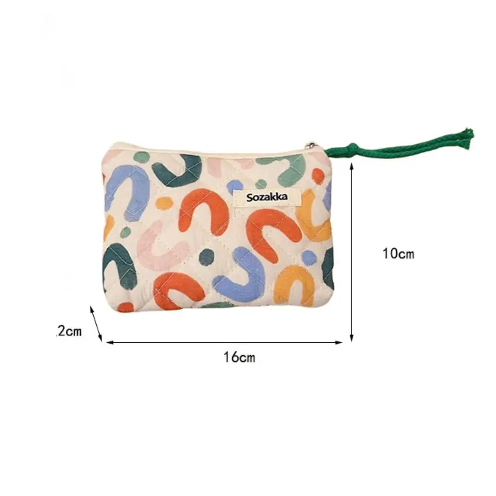 Fresh Flower Pattern Coin Purses Small Cotton Storage Bag Portable Zipper Pouch Lady Girls