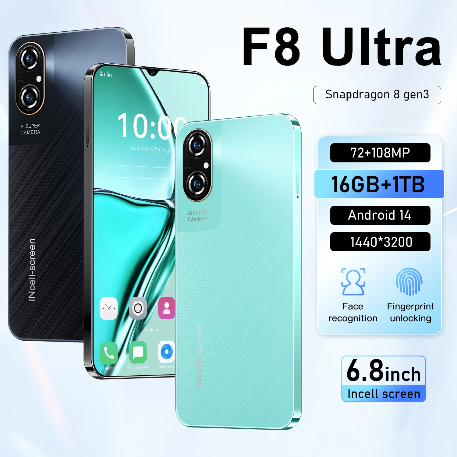 

2026 NEW High Quality F8 Ultra Original Intelligent 4G 5G Dual Card Dual Standby System Global Version 6800mAh Battery Arrival
