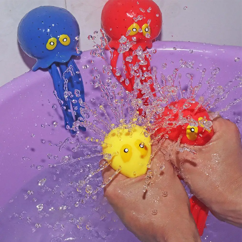 Baby Bath Toys Sponge Water Absorbing Octopus Squeezing Stress Relief Toys Summer Swimming Play Water Bath Toy for Children