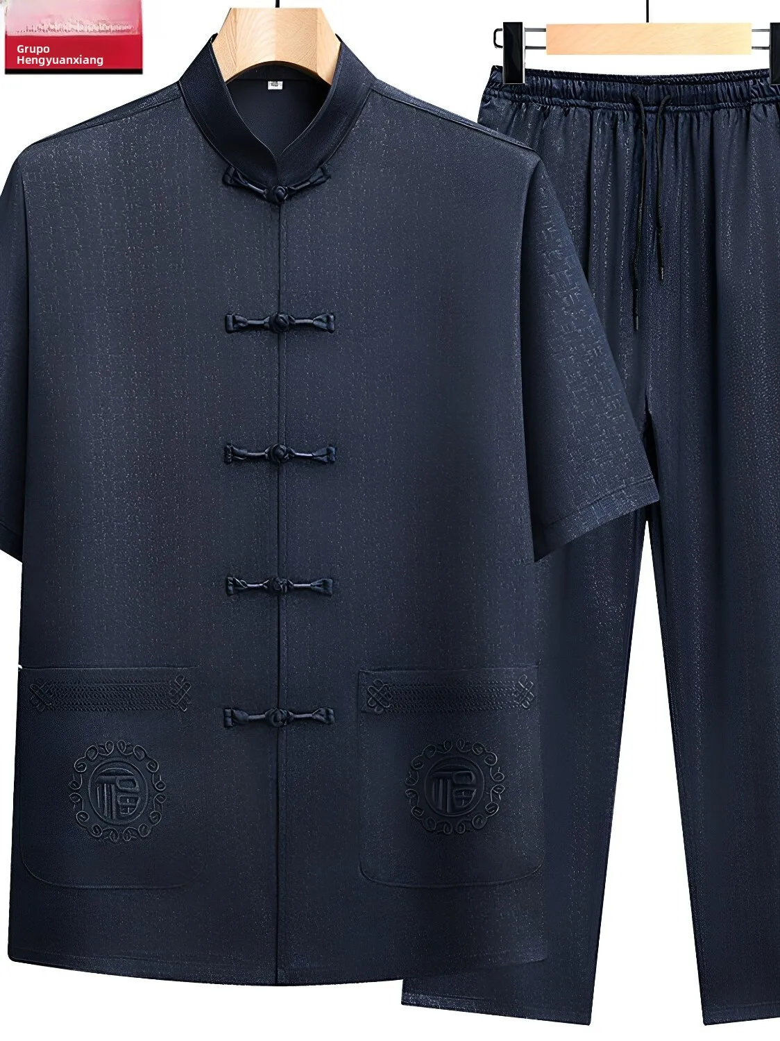 fazeya-ice-silk-short-sleeve-summer-tang-suit-for-men-grandpa-style-clothing-set-embroidered-no-ironing-required-casual-wear