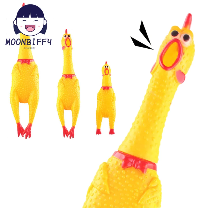 

Super Durable Funny Yellow Rubber Chicken Fashion Squeak Toys Screaming Chicken Squeeze Sound Toy for Kids Toy Children Gift