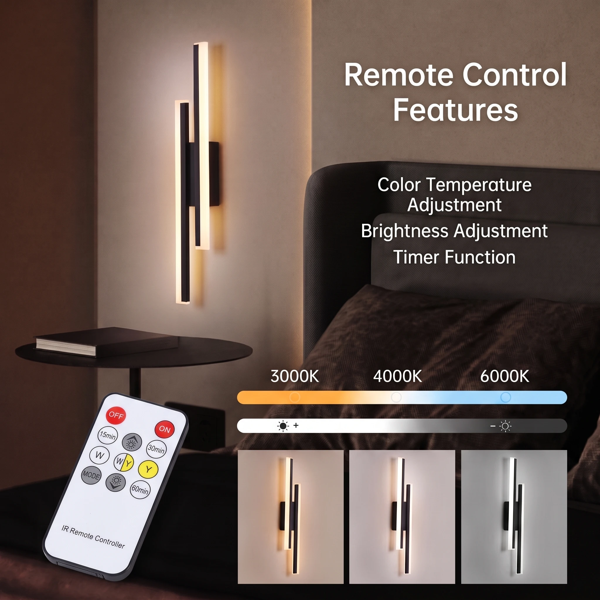 4000mAh Rechargeable Wall Sconce Wireless Installation For Living Room Bedroom Hallway Study Stairwell Other Indoor Lighting Fix