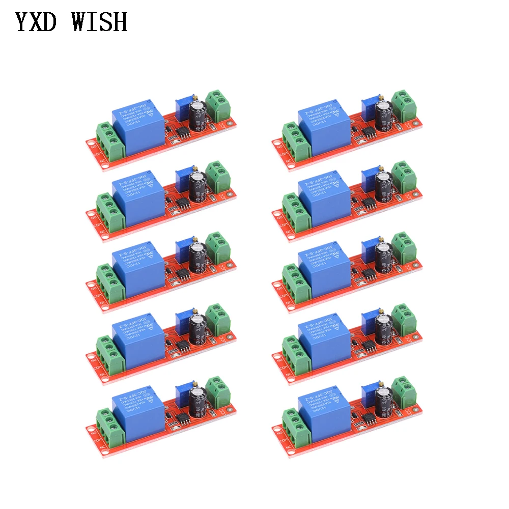 1-10pcs NE555 Timer Relay Switch Adjustable Module Time Delay Relay Module DC 5V / 12V Timing Delay Relay Shield Board