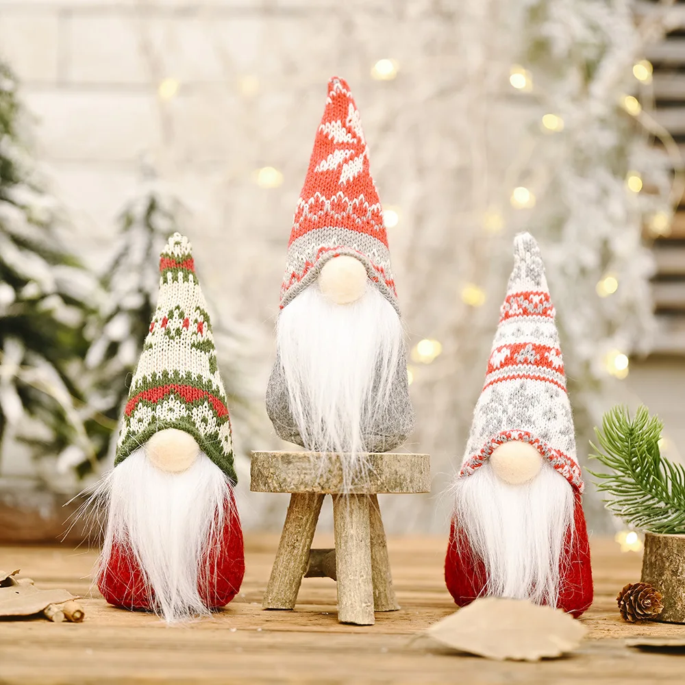 2025 Christmas Pink Gnome Santa Claus Sitting Plush Doll Christmas Decoration Holiday Festival Navidad New Year Kids Gifts