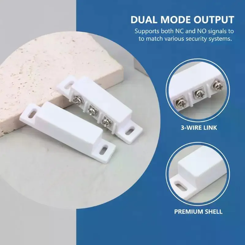 1Pair NO NC Magnetic Door Window Contact Sensor Alarm High Sensitivity Open Closed Magnetic Contact Switch For Metal Reed Door