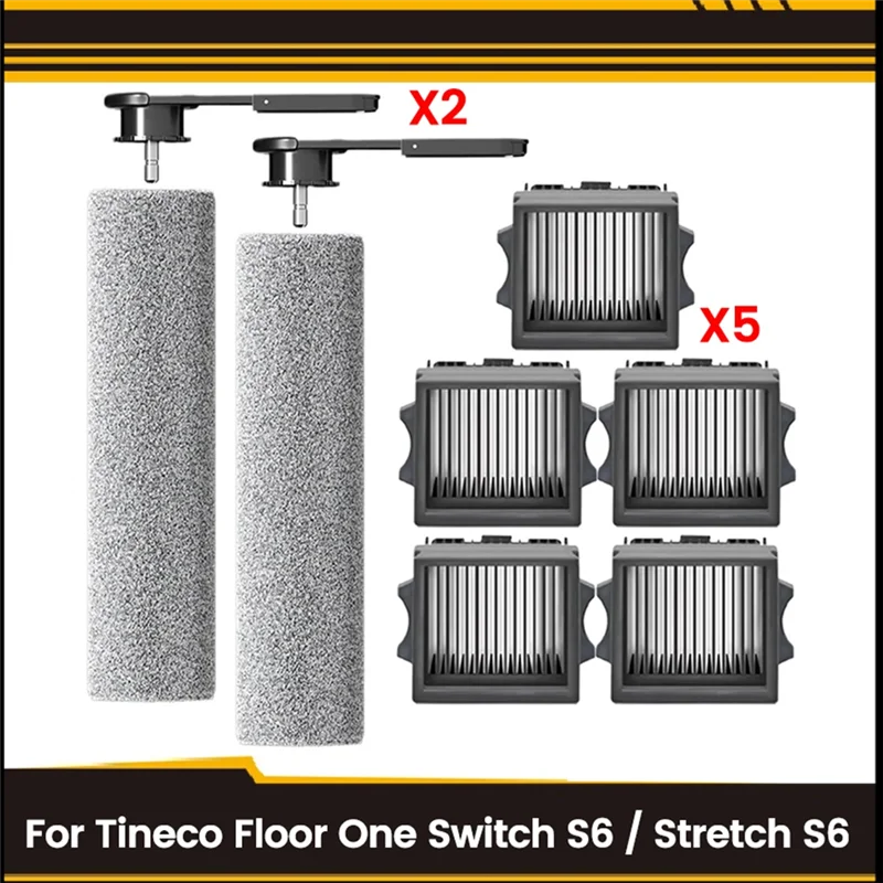 

ABRB-7PCS HEPA-фильтры, щетки для Tineco Floor One Switch S6/Stretch S6, детали беспроводного пылесоса для влажной и сухой уборки