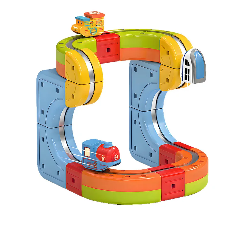 Gorąca Nowość! Magiczna Torowa Klockowa Kolejka Magnetyczna Rubik's - Elektryczny Pociąg Antygrawitacyjny Magnetyczny - Prezent na Boże Narodzenie