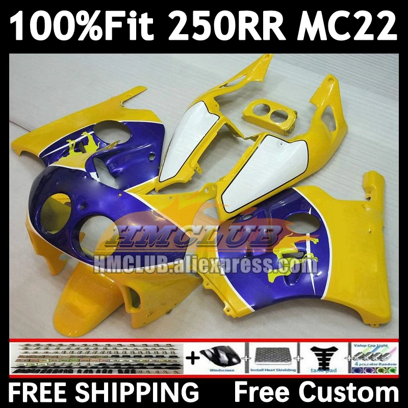 Injection Body For HONDA CBR 250RR CBR250RR 1990 1991 1992 1993 1994 98No.84 MC22 CBR250 RR 95 96 97 98 yellow blue 99 Fairing