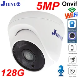 JIENUO 5MP Dome Wifi IP Camera 128G 64G 32G Cctv Security Surveillance Wireless Infrared Night Vision Onvif 1080P Home Cam CamHi