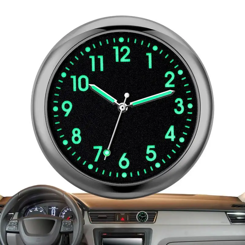 Analog Clock For Car Dashboard Glowing Small Analog Clock Quartz Automotive Replacement Clocks Stick On Clock For Car Dashboard