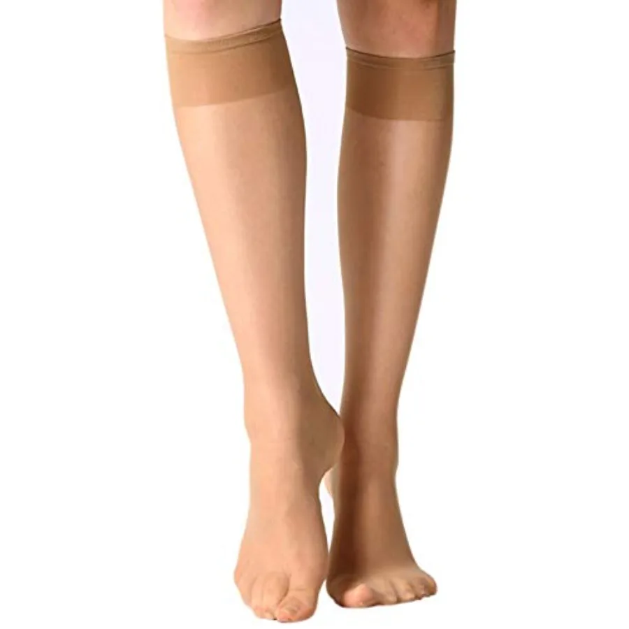 

MANZI 12 Pairs Lady's Sheer Knee High Stockings for Women