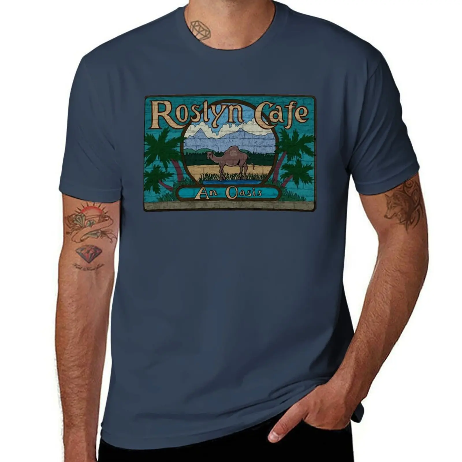 

Rosyln Cafe - An OasisInspired by Northern Exposure T-Shirt t shirts for man graphic funny t shirts for man pack white T-Shirt