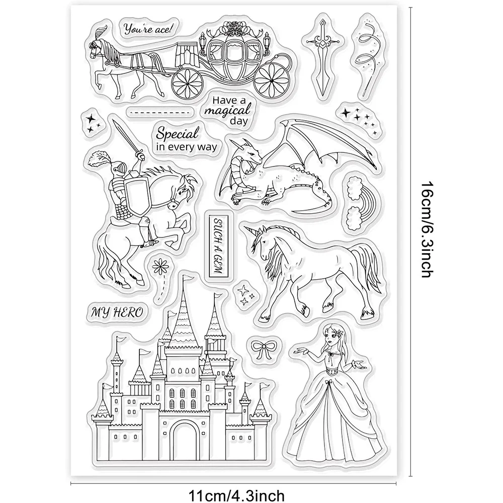 Ancient Fairy Tale Clear Stamps Transparent Silicone Stamp for DIY Scrapbooking Card Making Photo Album Crafts Diary Decoration