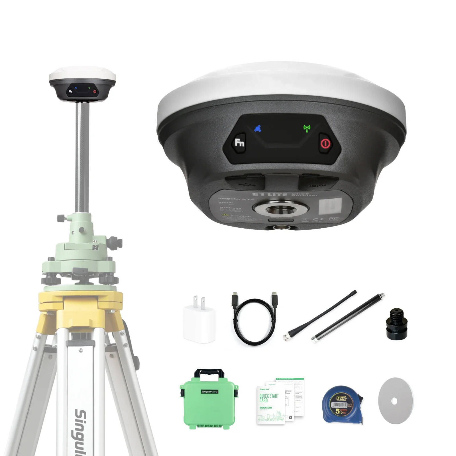 

E1 Lite Base Station Gnss Receiver RTK Land Survey Equipment IMU Tilt Full Gnss Support 1 Year Warranty