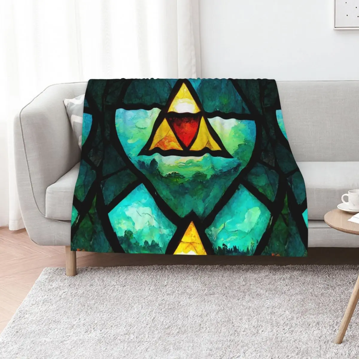 

Triforce stained glass window Throw Blanket Decorative Beds decorative Nap Single Blankets