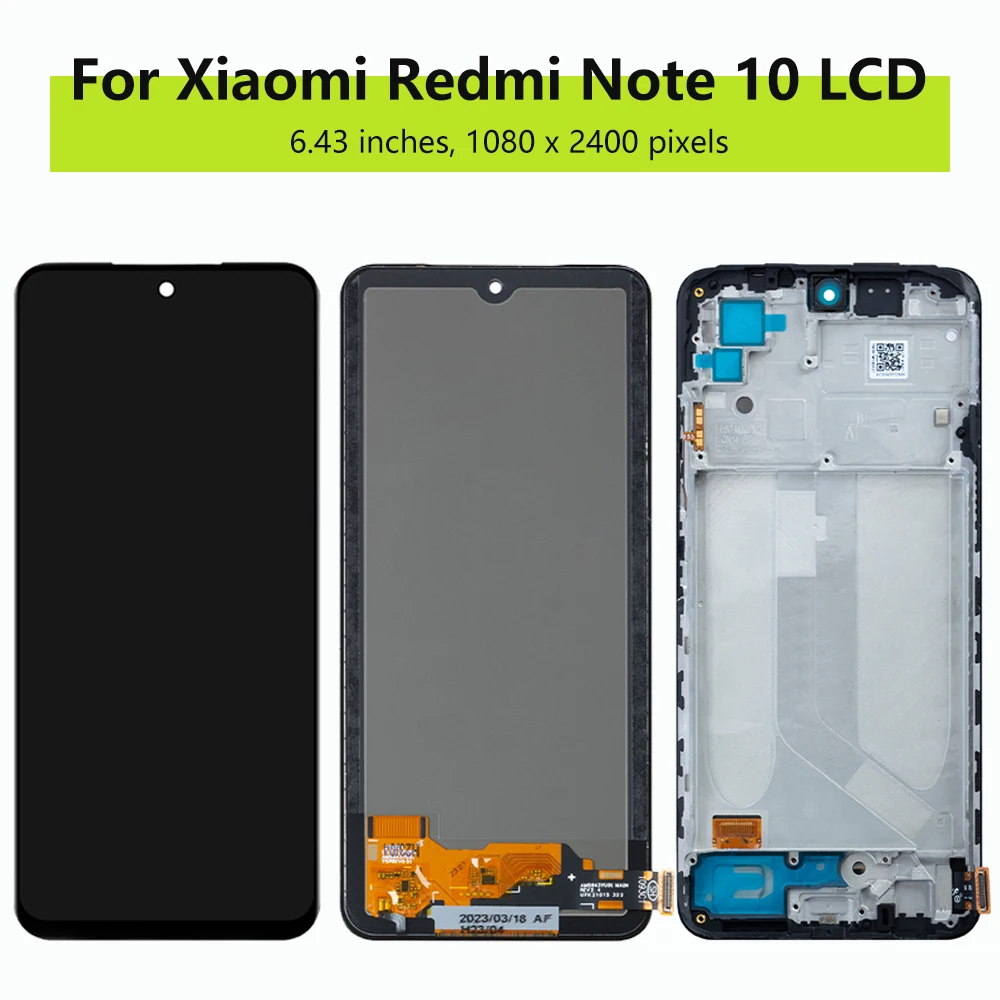 TFT Note10 Display Screen For Xiaomi Redmi Note10 4G 10S M2101K7AI M2101K7BG LCD Display with Touch Screen Digitizer Replacement