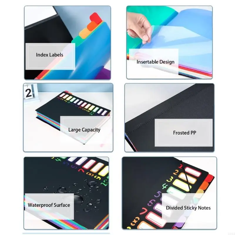 Portable Expanding Document 12 ช่องยืดหยุ่นวงดนตรีกันน้ำ H8WD