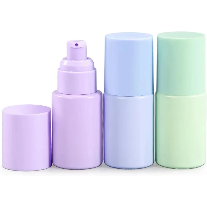 1oz/30ml Empty Glass Pump Bottle Travel Bottle Foundation Bottle Refillable Container for Lotion Liquid Body Cream Essential Oil