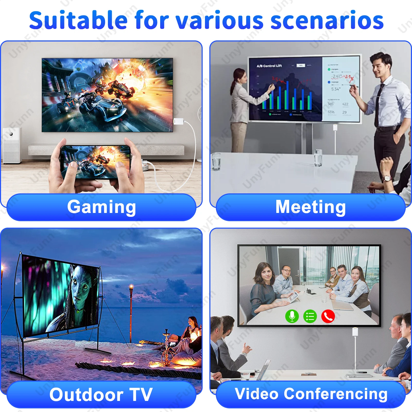 Lighting to HDTV Adapter Converter for iPhone to HDTV Monitor Projector Display Sync Screen Video Sound iPhone to HDTV Cable