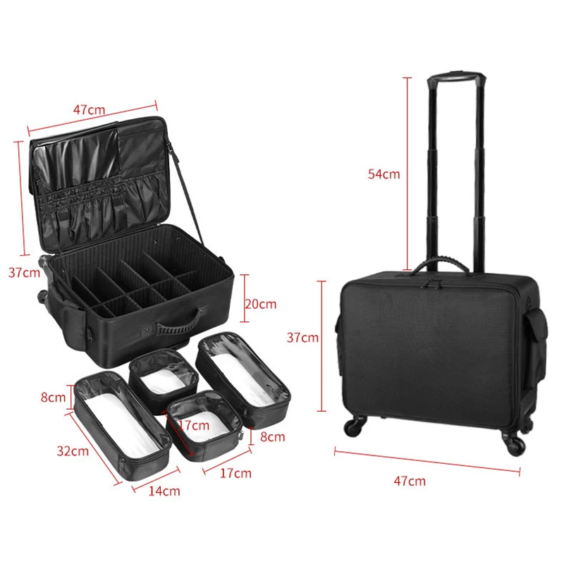 Large capacity makeup case professional follow-up makeup case makeup artist's trolley makeup case eyelash and nail art handbag