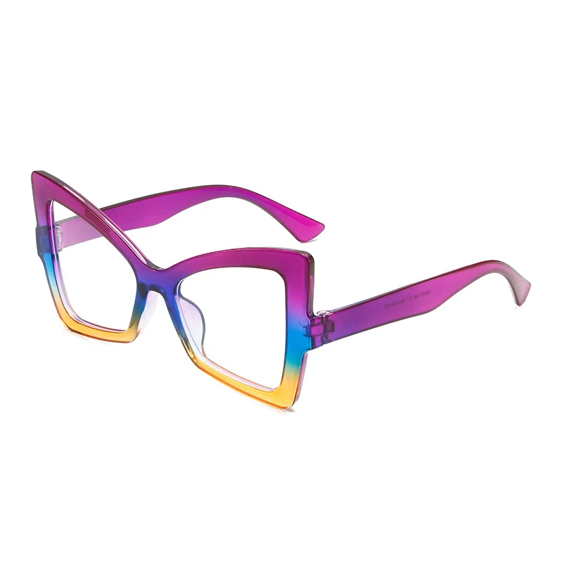 Lunettes surdimensionnées œil de chat pour femmes, monture tendance, Design de couleur contrastée