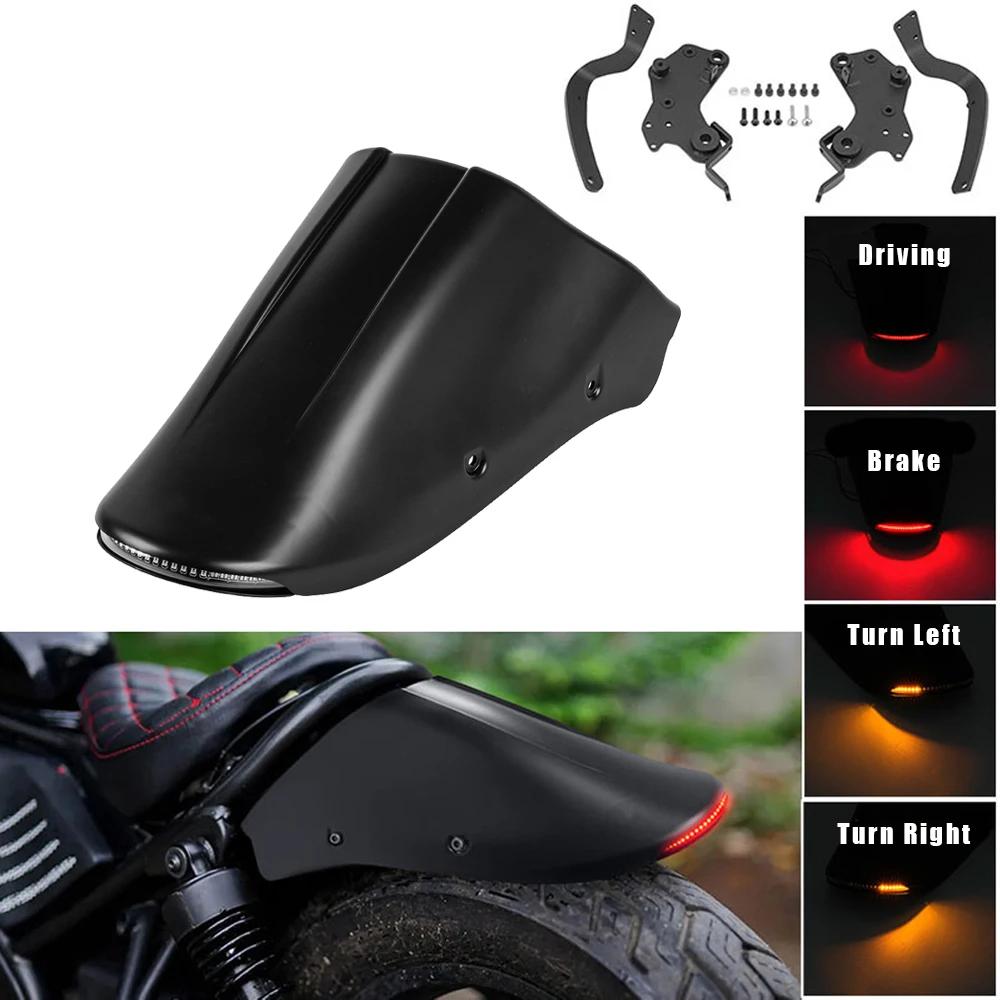 

Fit For Honda Rebel CMX300 CMX500 CM 300 500 2017-2024 2025 Motorcycle Rear Mudguards Mudguard with Led Light Strips Fairing