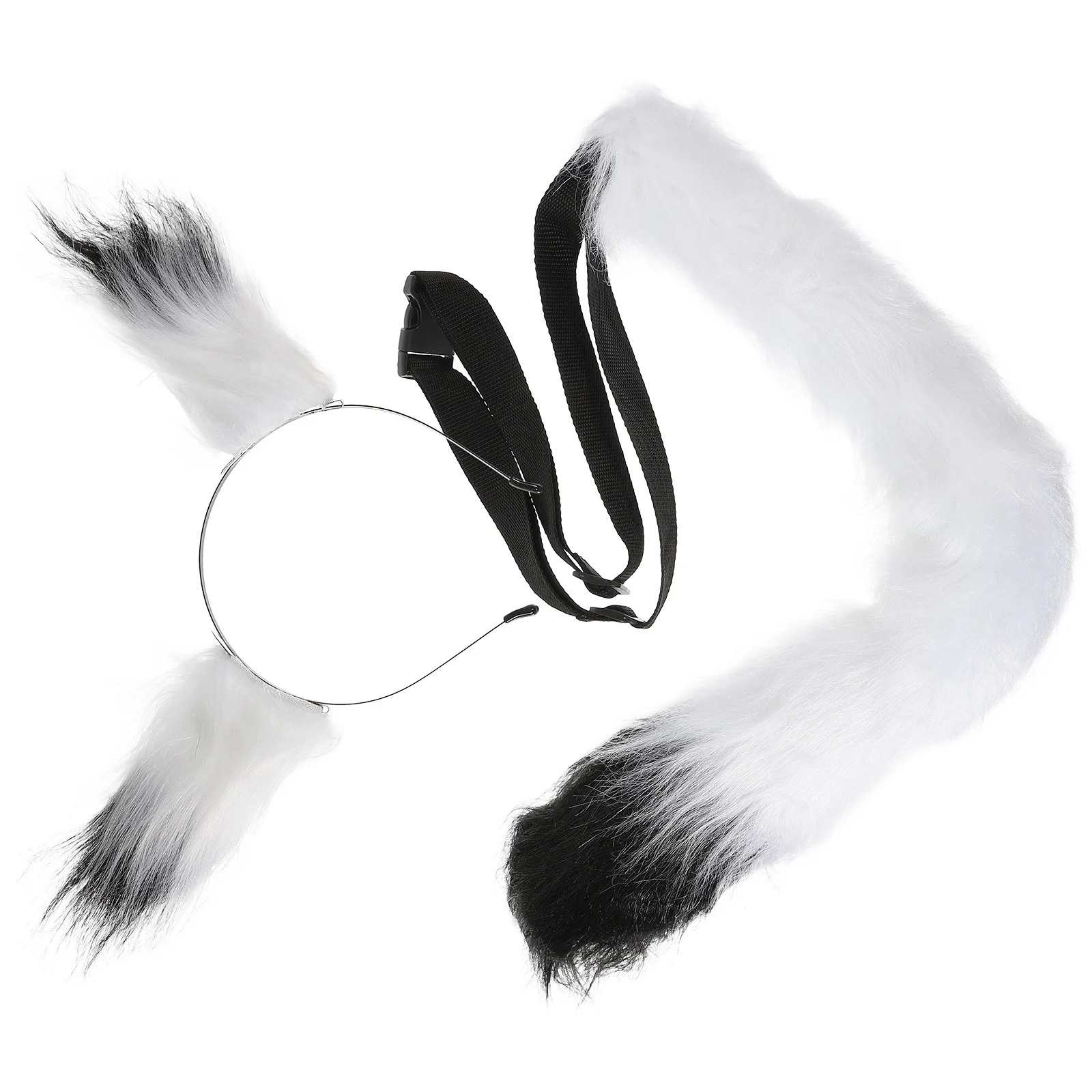 1세트 여우 귀 클립 꼬리 세트 할로윈 코스튬 파티 코스프레 용품 동물 꼬리 장식 코스튬 액세서리 인조