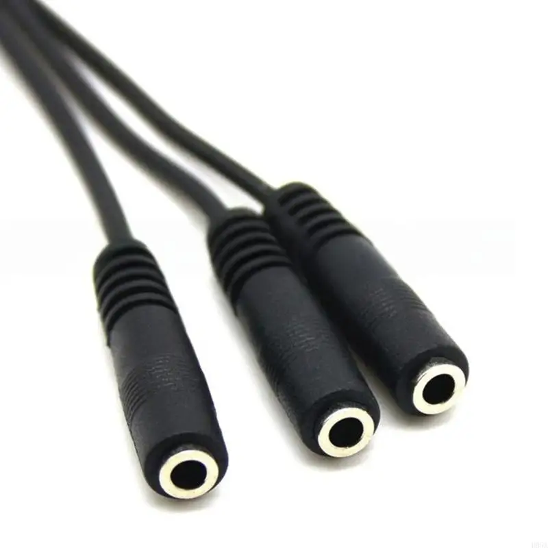 30cm 3.5mm Splitter Cable Cord with 3 Outputs Fluorescent PVC Housing