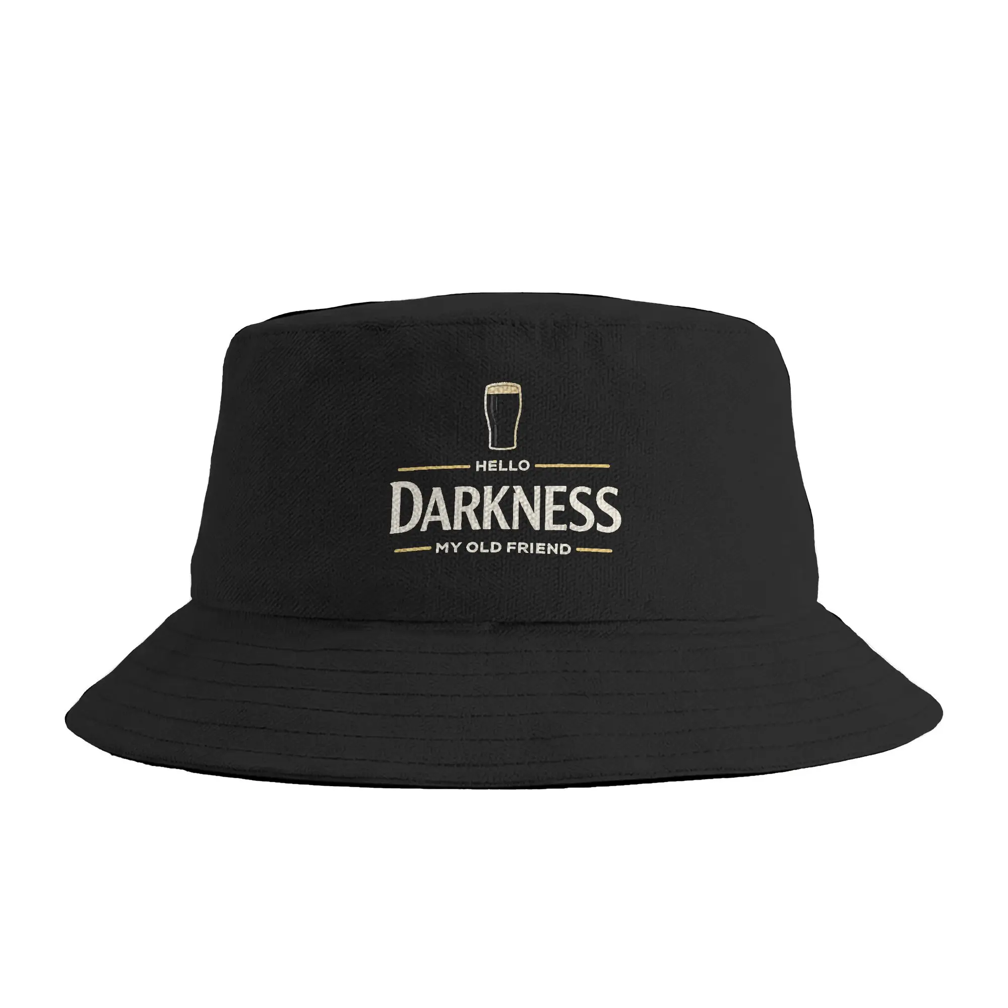 Hello Darkness My Old Friend Irish Beer Bucket Hat  Hawaii Fisherman Caps Breathable Travel Hiking Sunscreen Hats Fashion Cap