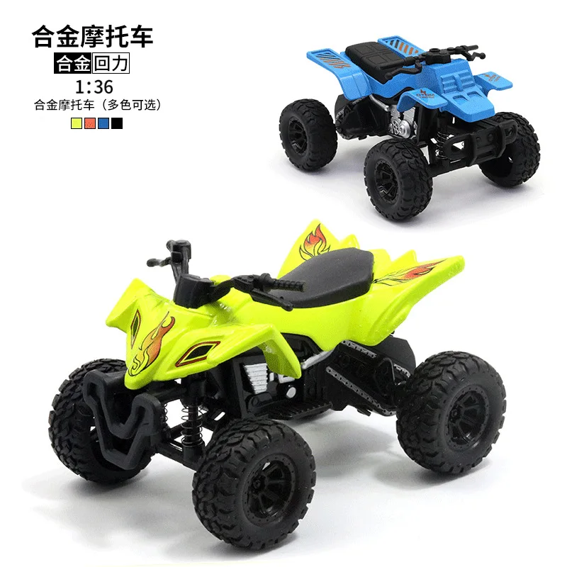 Modelo de Cuatrimoto ATV de Aleación Fundida a Presión 1:36 con Neumáticos Todoterreno Grandes y Mecanismo de Retroceso, Regalo Coleccionable para Entusiastas de las Motocicletas