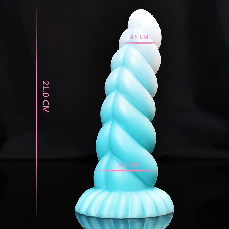 21cm Glowing Illuminated Fantasy Monster Anal Plug Dildo Silicone Suction Cup Prostate G-Spot Massager Man&Woman Sex Adult Toy