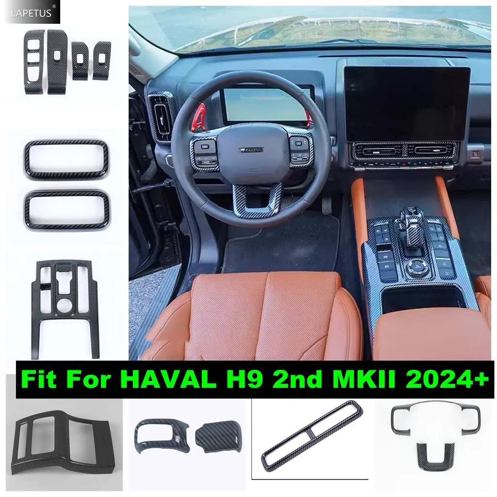 

Car Window Lift / Gear Shift / Rear Box Air Vent / Steering Wheel Frame Cover Trim For HAVAL H9 2nd MKII 2024 2025 Accessories