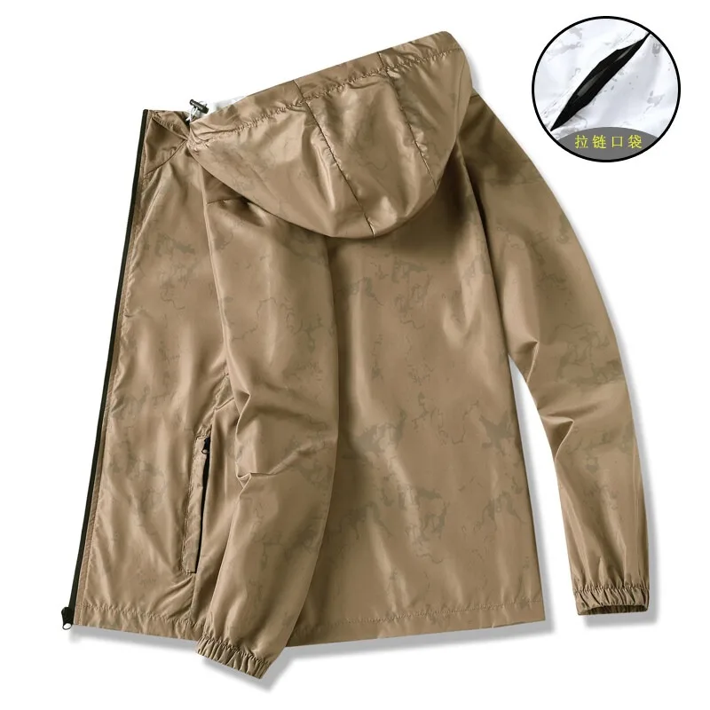 

Summer Ultra-thin Sunscreen Men's Hooded Jackets Hat Fishing Shade and UV Resistant Jacket Retro Casual Outdoor Sunscreen Coats