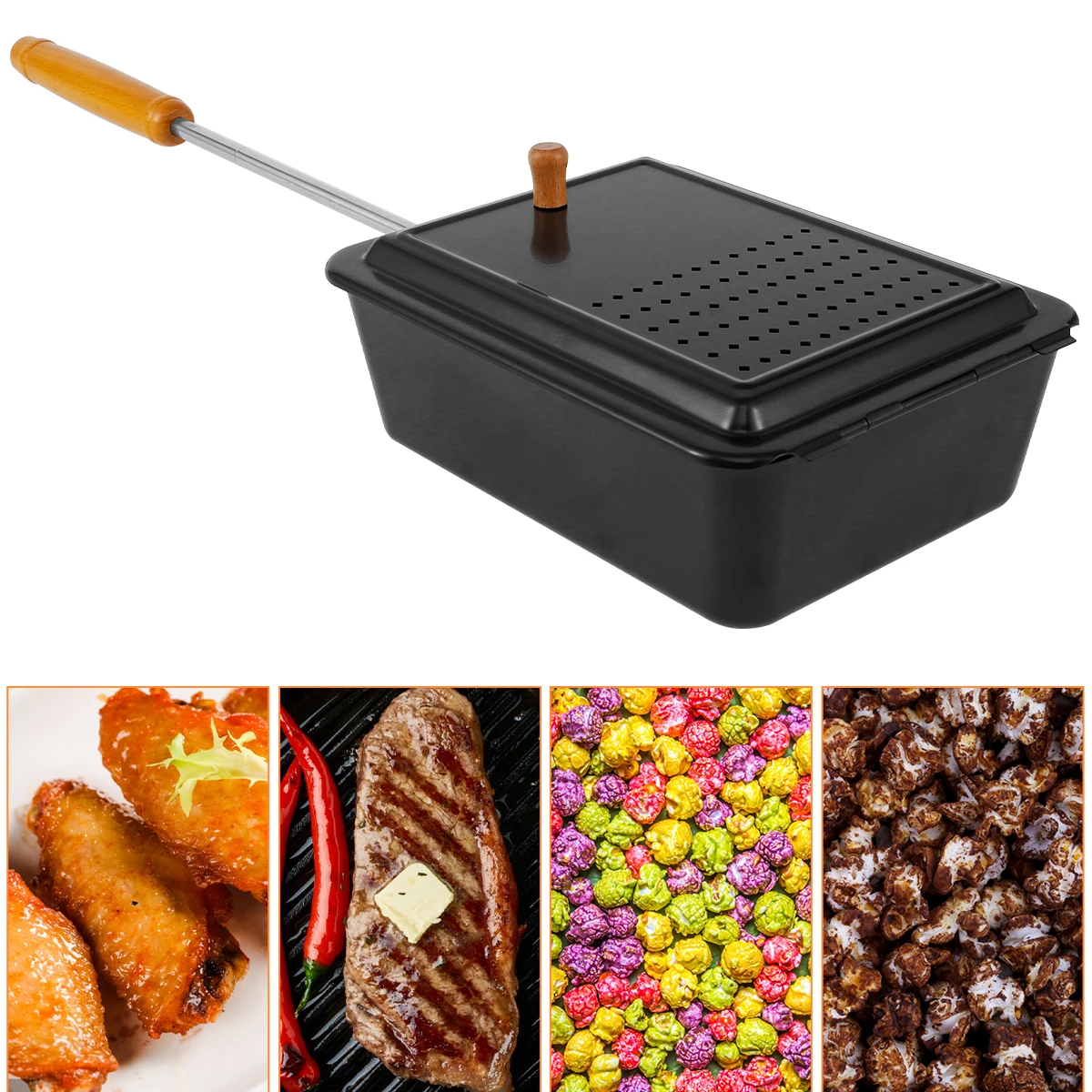 

Multipurpose Popper For Kitchen Home Use Nonstick Sturdy Popcorn Pot With Removable Long Handle