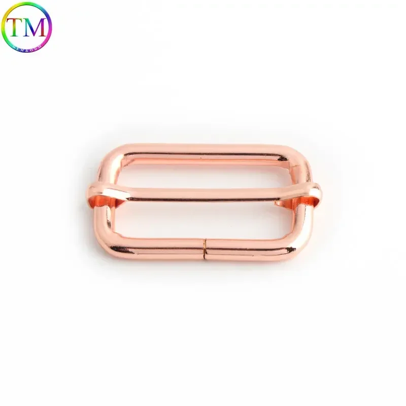 Rose Gold 13 มม.19 25 มม.38 มม.โลหะสายรุ้งโลหะสายคล้องกระเป๋าเข็มขัด Web Slider Tri Glide 3 บาร์ปรับหัวเข็มขัดบาร์หัวเข็มขัด