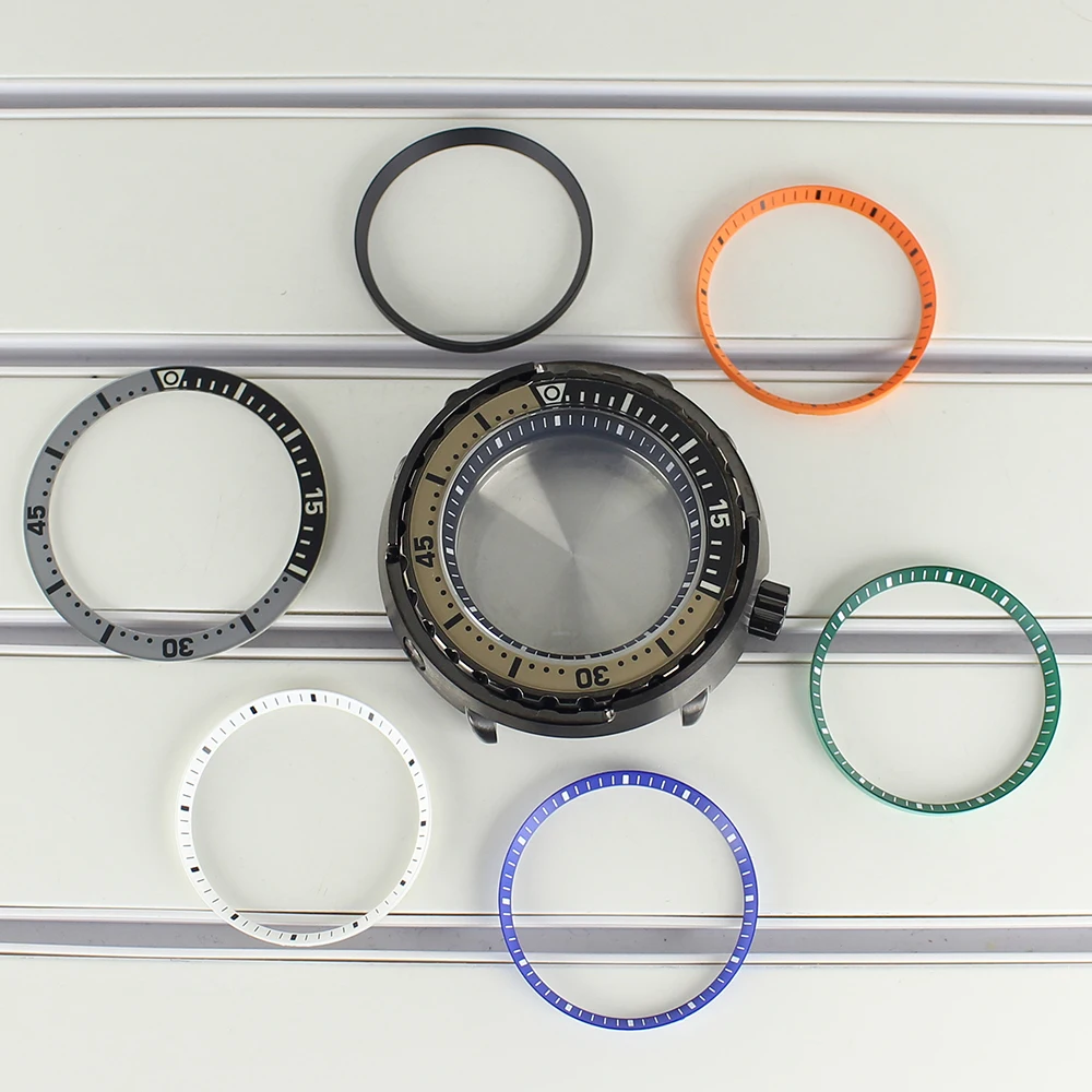 Gun 20ATM 47mm Leuchtendes Tuna-Gehäuse mit Saphirglas für Taucheruhren, passend für Seiko NH35 NH36 NH38 NH34 4R36 Automatikwerk, Uhrenmodifikation – Detail 2