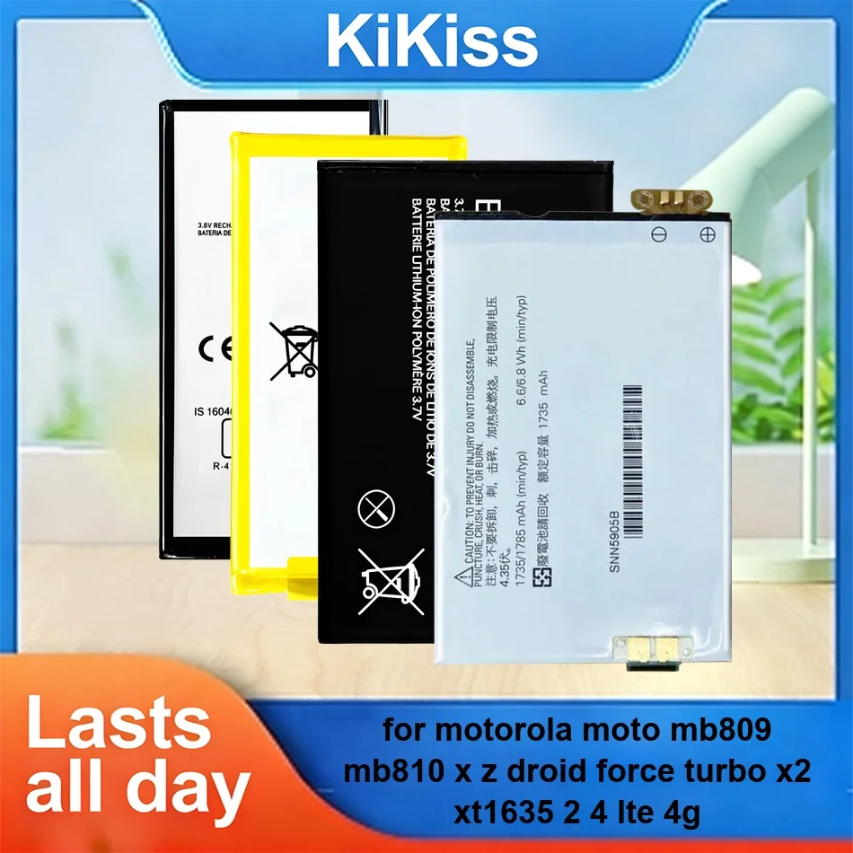 

Mobile Phone Battery FB55 GL40 GV40 1735-3760mAh For Motorola Moto MB809 MB810 x z Droid Force Turbo X2 XT1635 2 4 Lte 4G