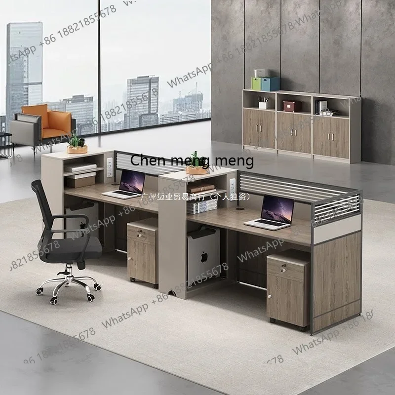 مكتب مكتب وكرسي مزيج مكتب بسيط ومزدوج ورباعي مساحة بطاقة الشاشة H #3