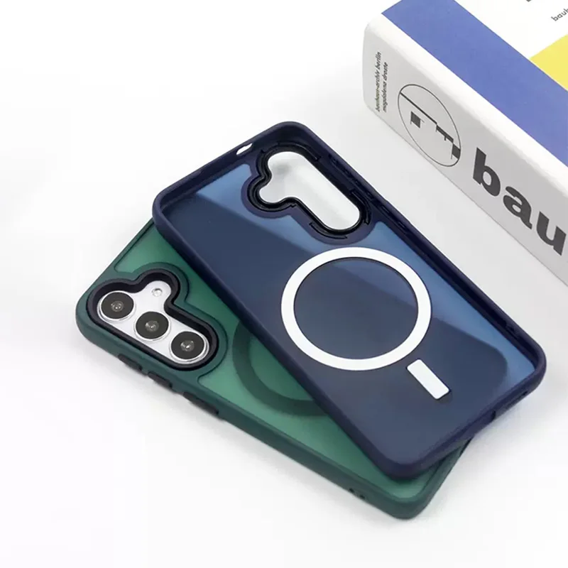 مغناطيسي غير لامع شفاف لحالة for Magsafe كفرات جواللسامسونج غالاكسي S24 23 22 الترا شحن لاسلكي إطار لينة درع غطاء مقاوم للصدمات