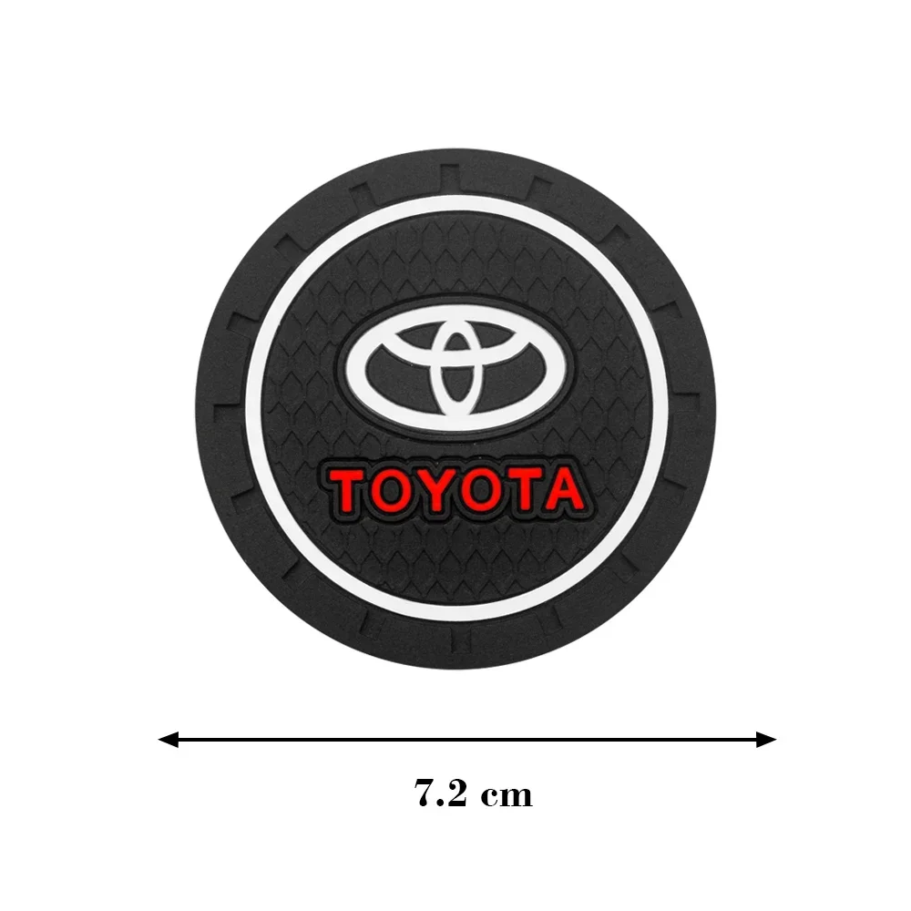 1/2PCS Car Decoration Dustproof Car Mat Water Cup Logo Coaster For Toyota Yaris Hilux Corolla Prius Emblem Auris Rav4 Prado