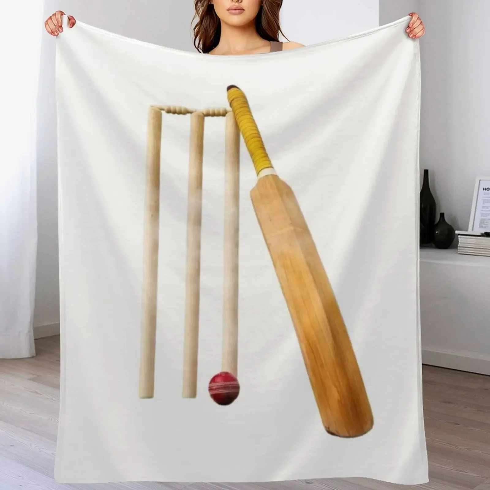 New Cricket bat ball and stumps Throw Blanket Plaid Summer Beddings blankets and throws Luxury Brand Blankets